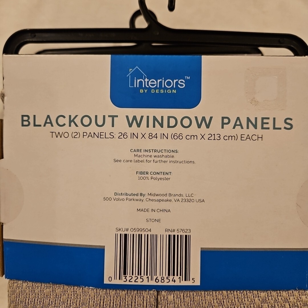 Interiors By Design Window Panels 2pc Value Set Gray  26”x84”each Blackout