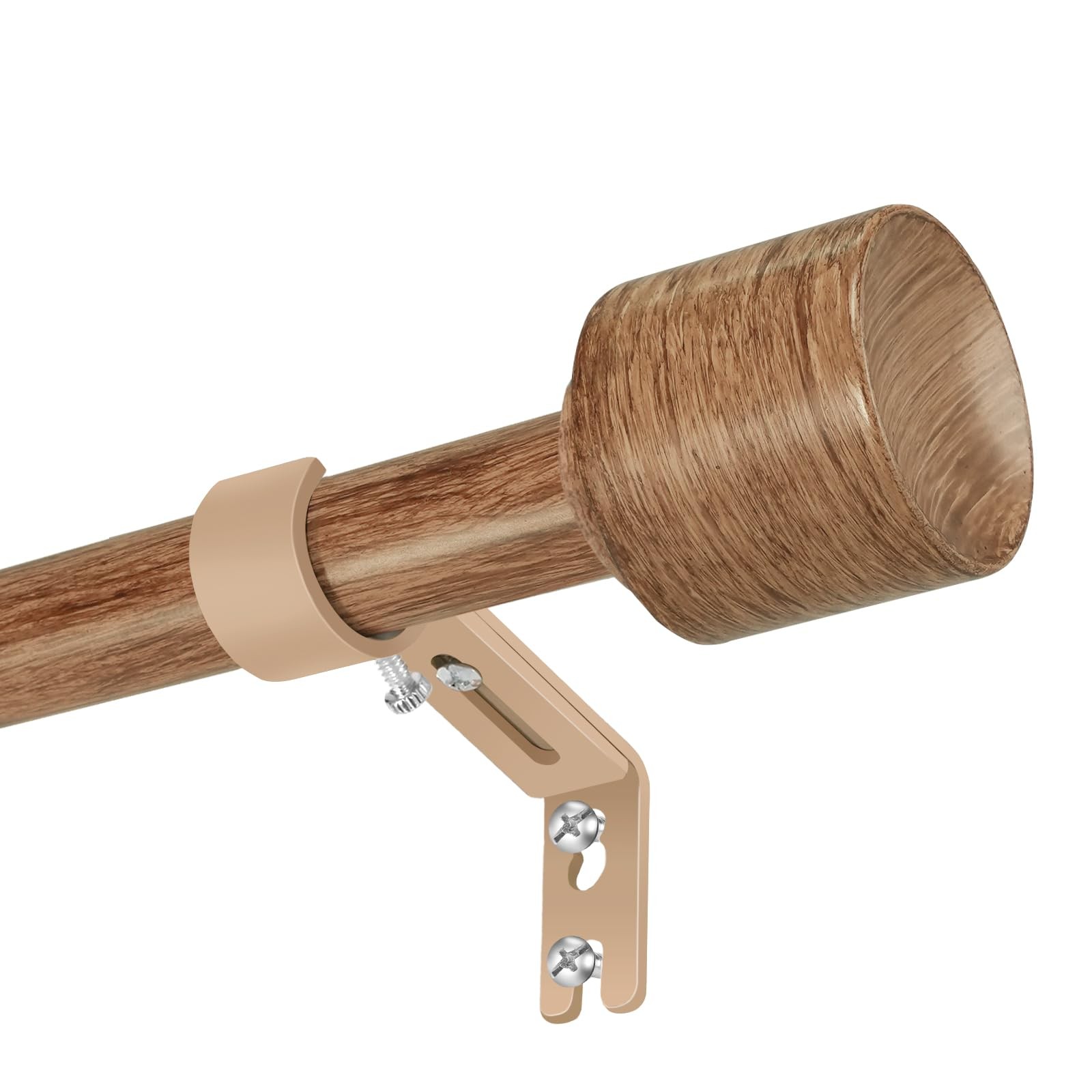 1” Diameter Curtain Rods Itself is 30 to 90 inch 2 30-90″/2 Pack, Wood Grain