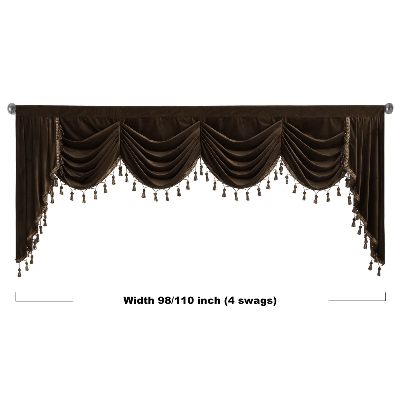 Stangh Extra Wide Waterfall Valance Curtain Living Room Super Soft Thick Heavy
