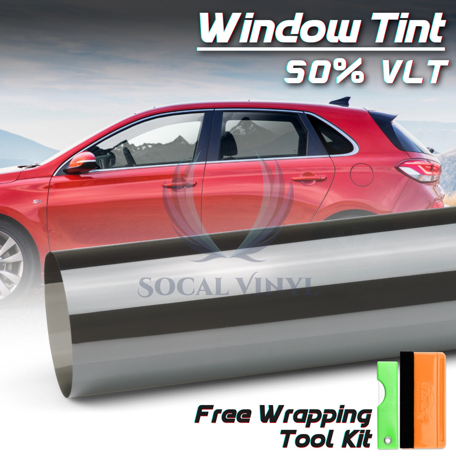 VLT 50% Window Tint Film Charcoal Black Car Glass Office Privacy UV Uncut Roll