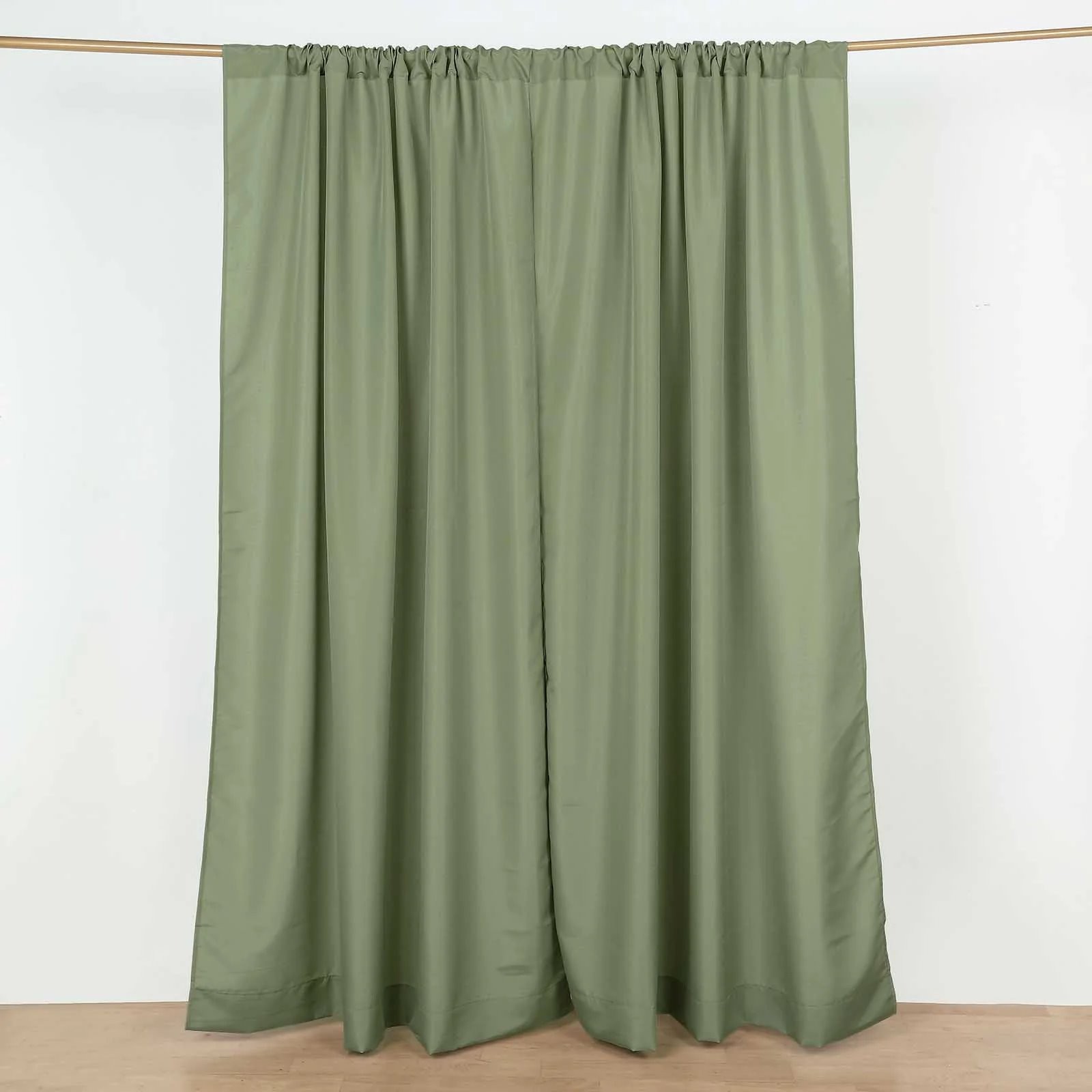 SAGE GREEN 2 Drapery Panels 8 ft Polyester Backdrop CURTAINS Rod Pockets Party