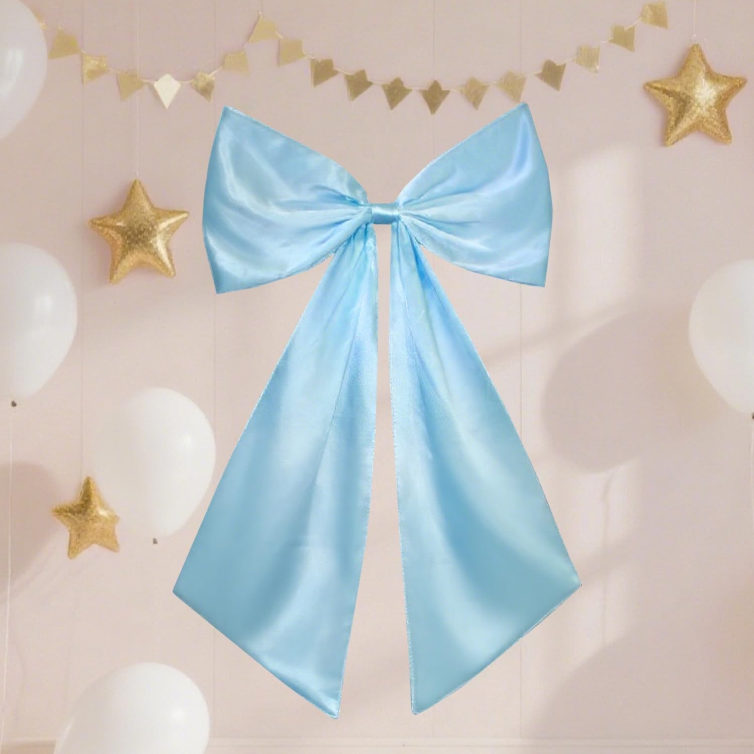 24×36 Inch Large Bow Decor Giant Satin Blue For Room Wall Coquette Birthday