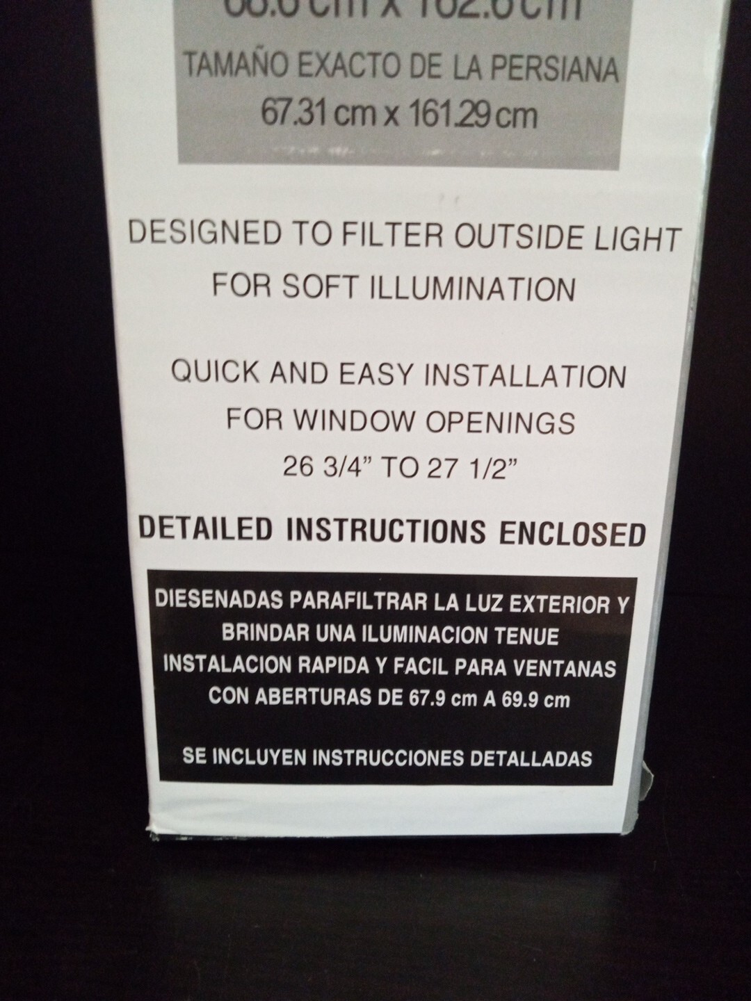 Light Filtering Mini Blinds Top Care Home Products 27″ X 64″ Black ~ #83