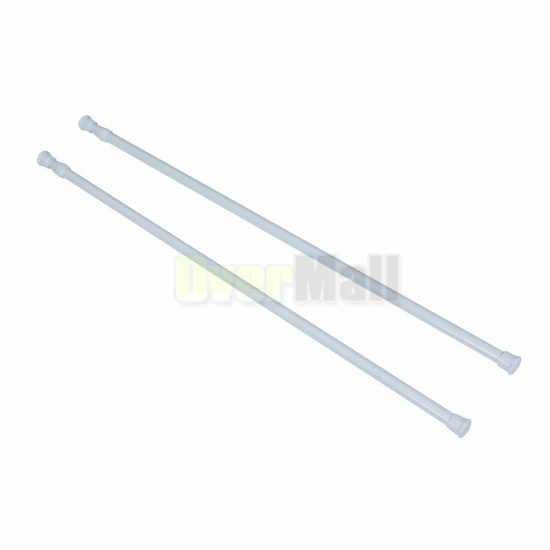 4x Extendable Shower Curtain Rod/Pole Telescopic Spring Tension Rod Clothes Rail