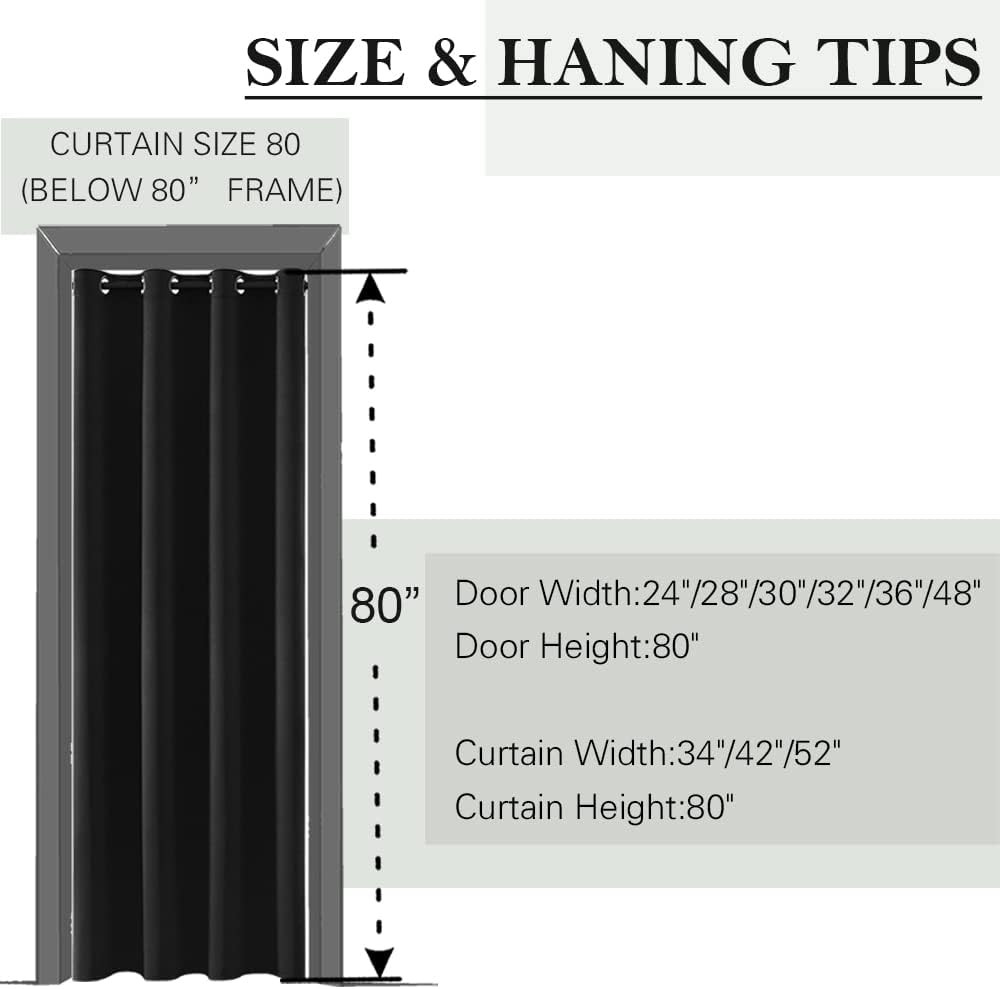 Thermal Insulated Door Curtain for Doorway, Closet Curtain for Open Closet, Wide