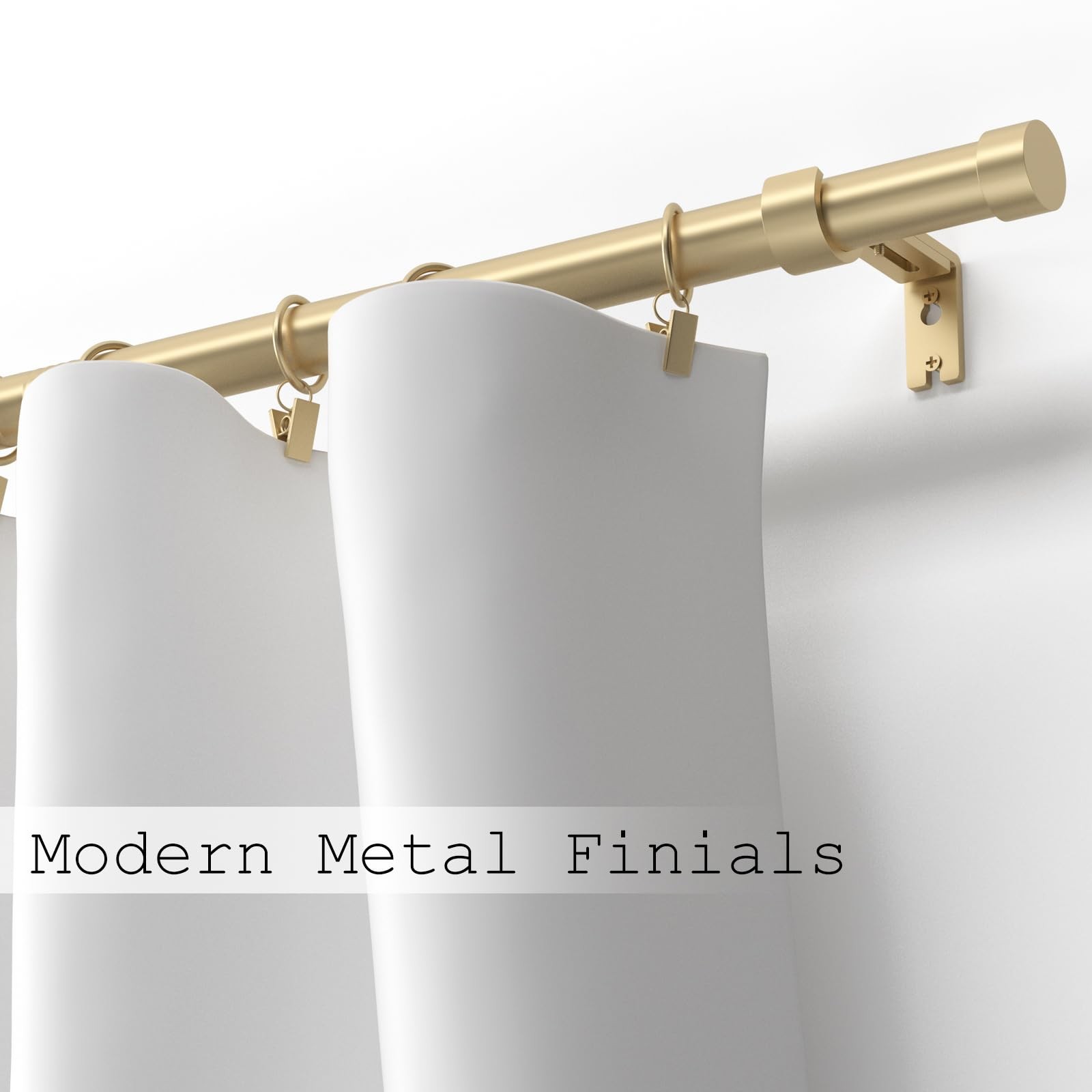 Gold Extra Long Curtain Rods 120-inch to 170-inch, 1 inch Heavy Duty Drapery …