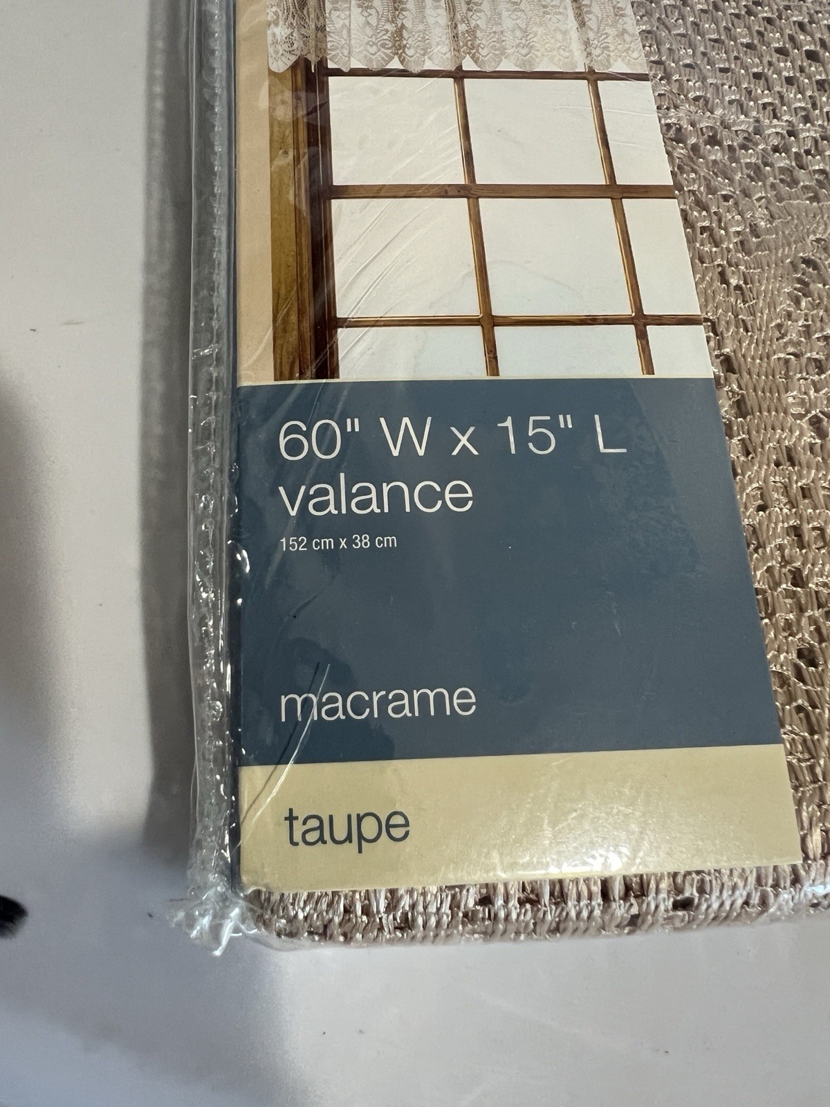 Essential Home 60”x15” Valance NEW Macrame Taupe Lot Of (3)