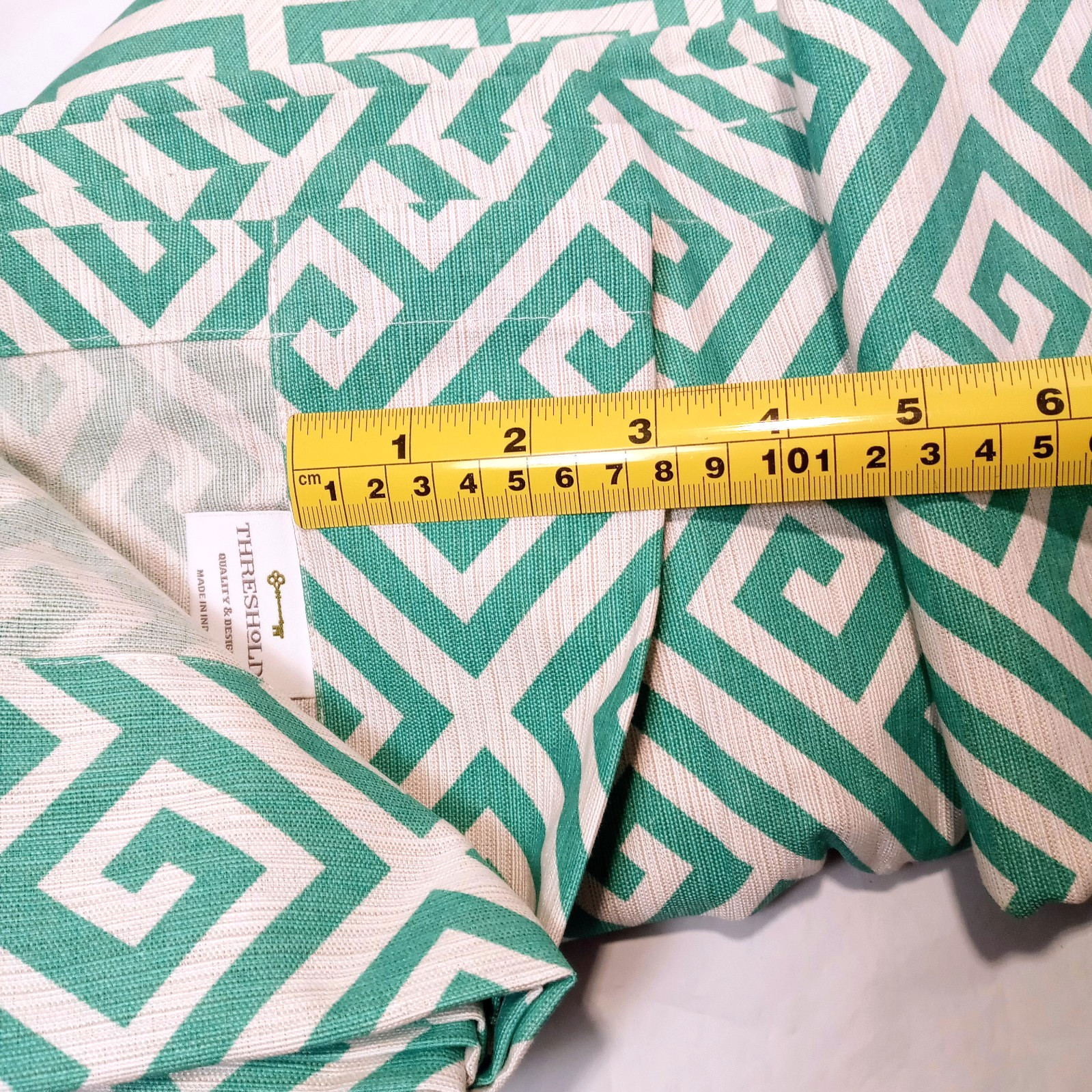 2 Panels Threshold Green & White Greek Key Window Curtain 54 x 95 Target India