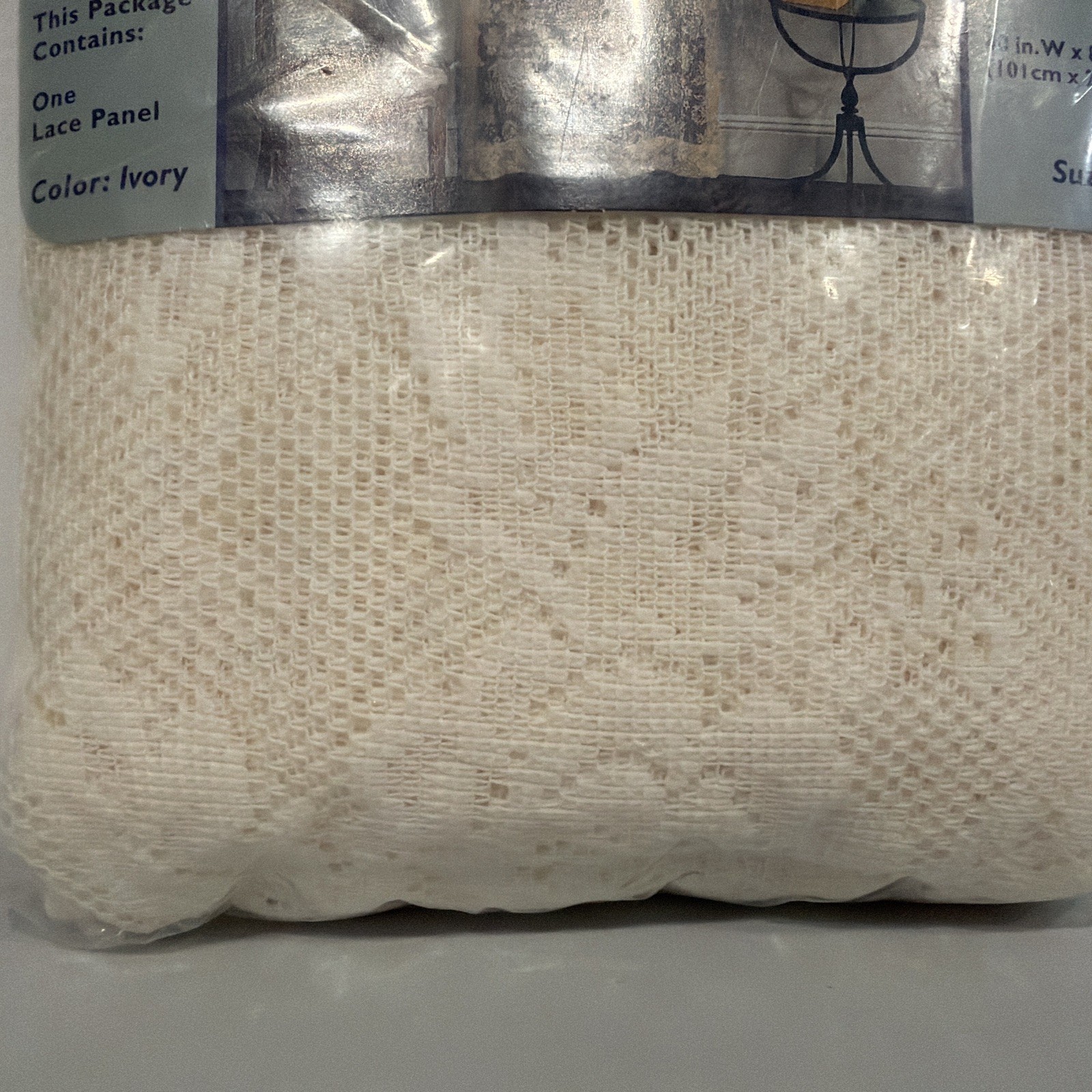 HOME ESSENTIALS IVORY LACE PANEL 40″W X 84″L MEW WINDOW TREATMENT One Panel ONLY