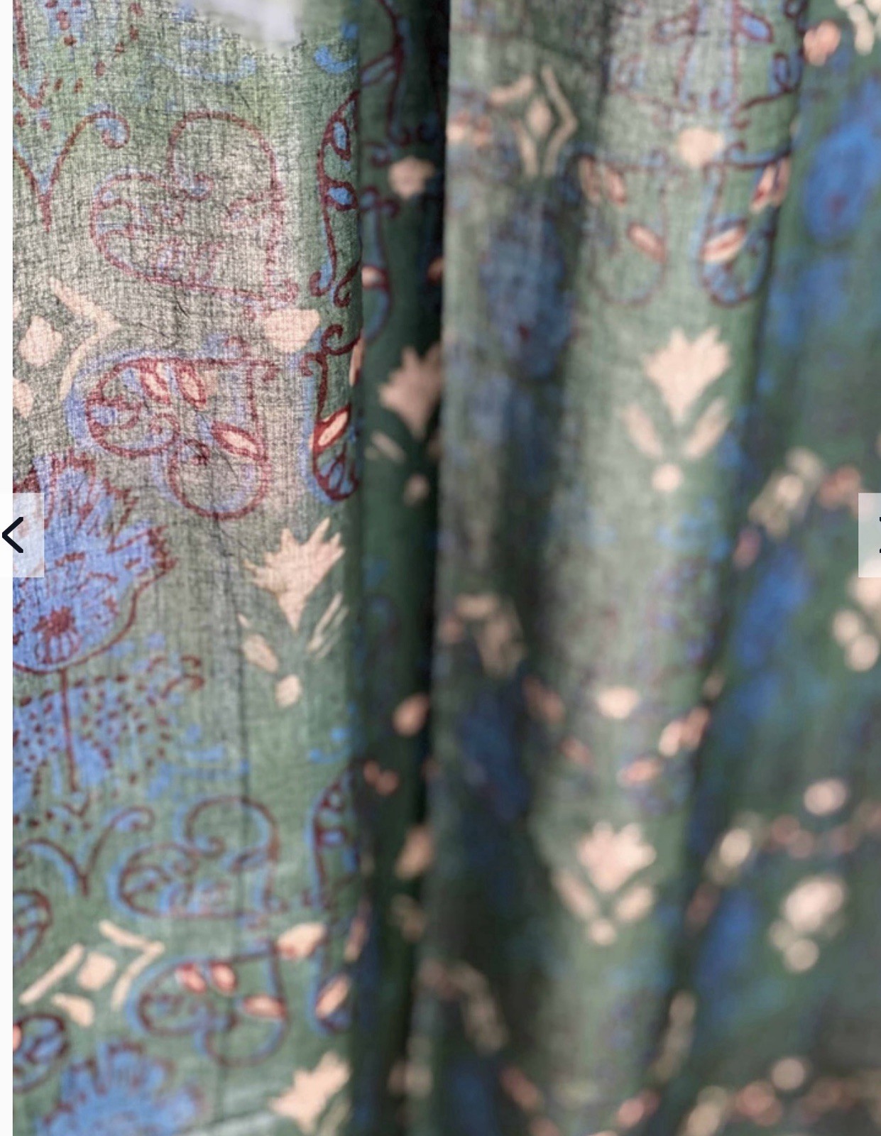 Ich Cha Block print Meadow window Panels-2- FREE SHIPPING