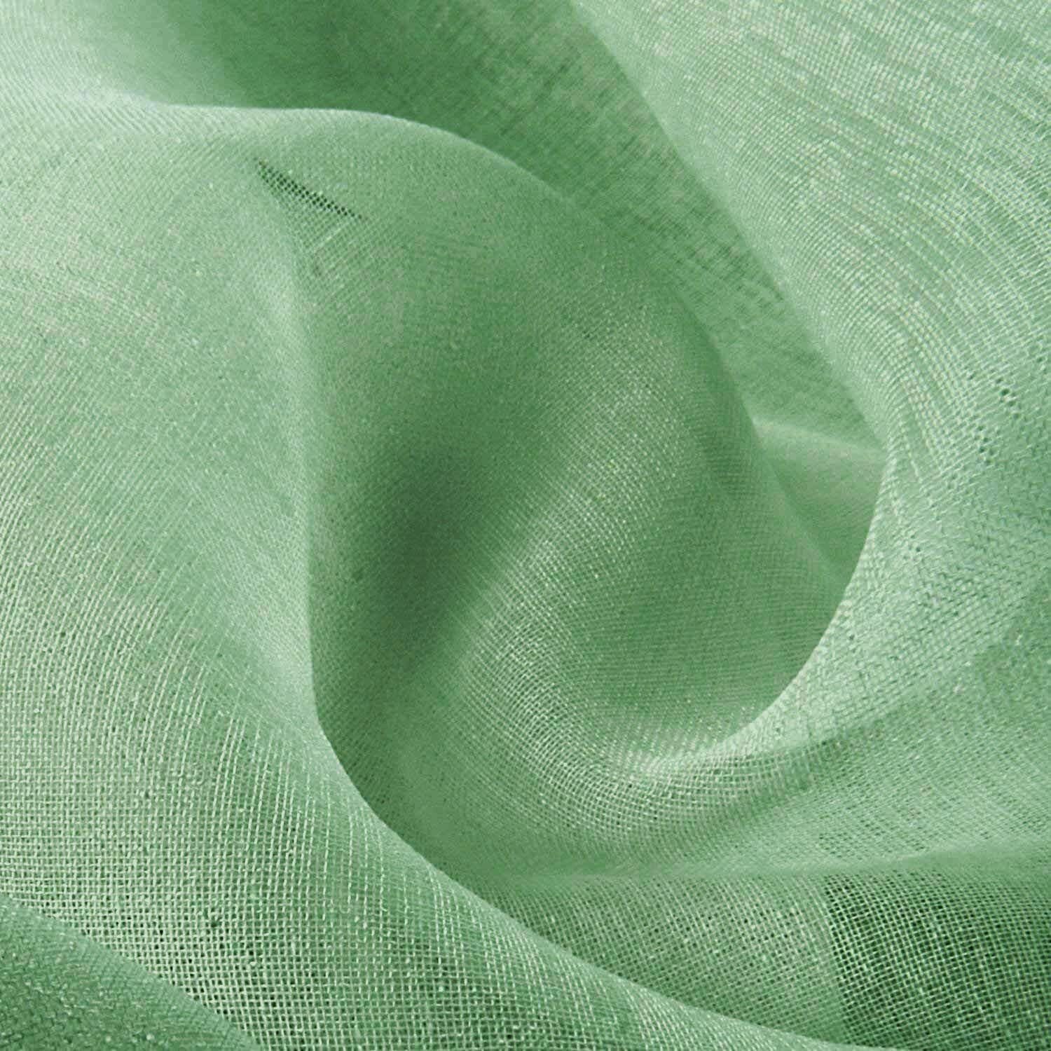 JUNELILY Sheer Window Panels For Home Decor Living Room Bedroom – Green 53 x 63″