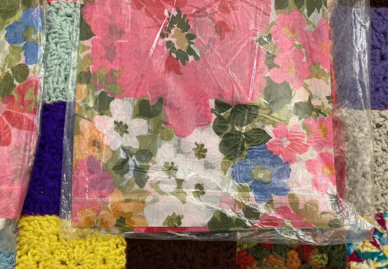 Vintage Curtains Suzy Tailored Tier FLOWERS Lot Of 2 NEW 60” X 11” Pink V264