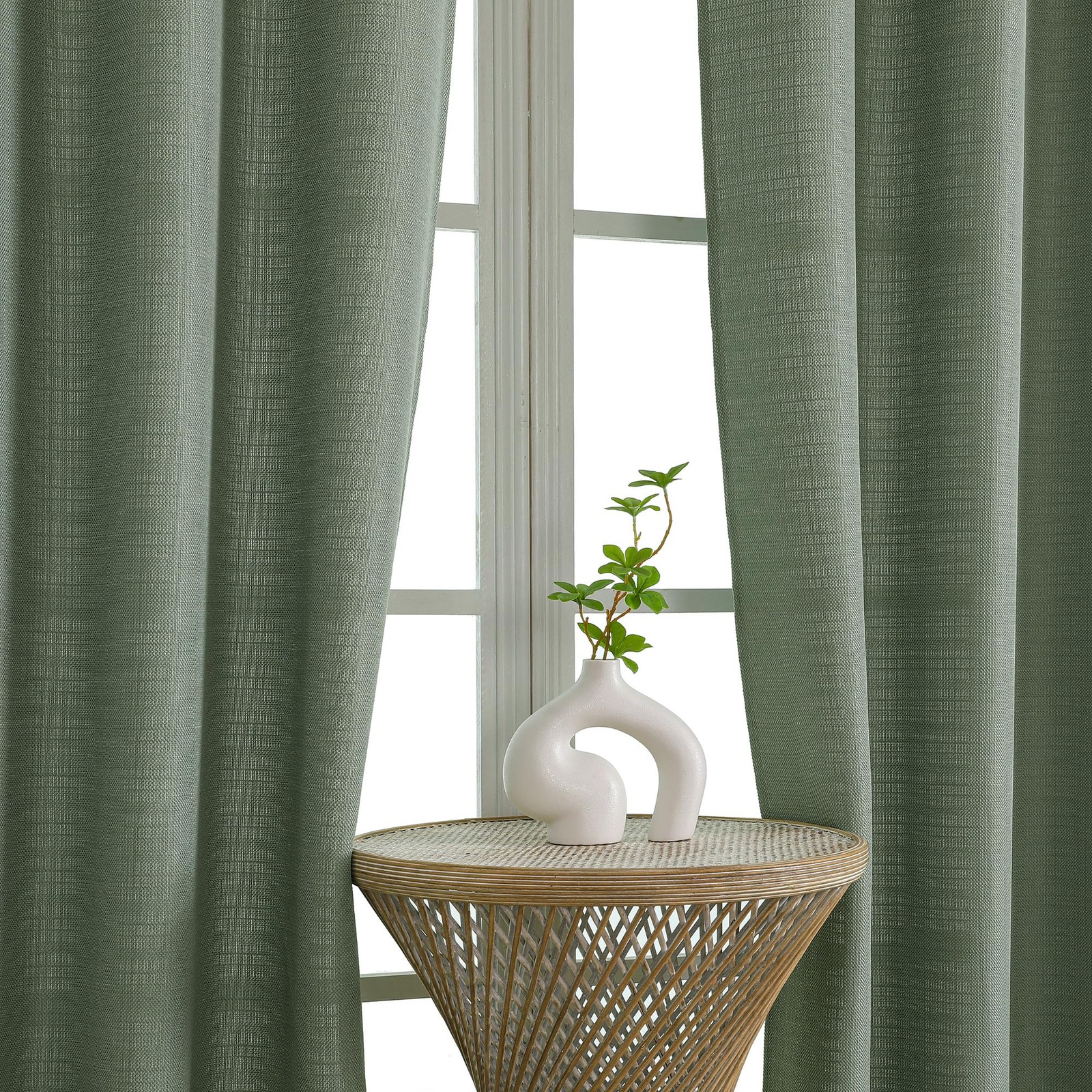 Chyhomenyc Sage Green Curtains 63 Inch 40″W x 63″L (Pack of 2),
