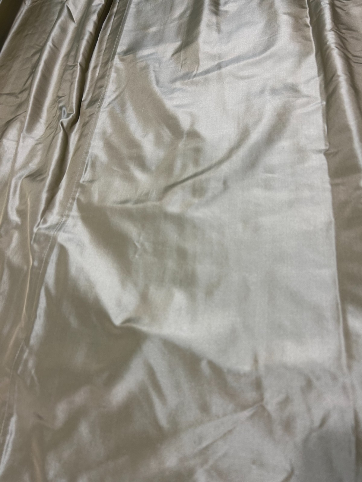 Custom Made Taffeta Silk 2 Panels 41” X 89” Pleated Drapes Curtains Green