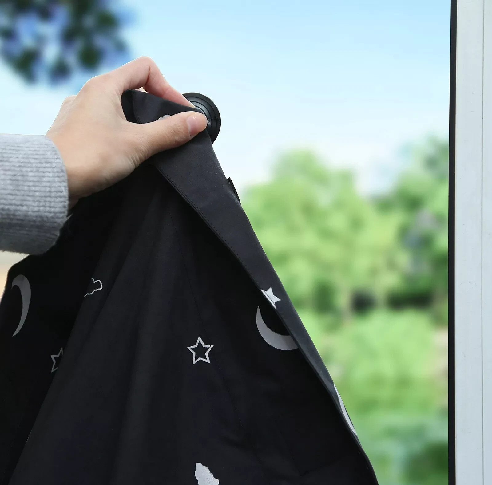 Amazon Basics Portable Window Blackout Curtain Shade with Suction Cups for Tr…