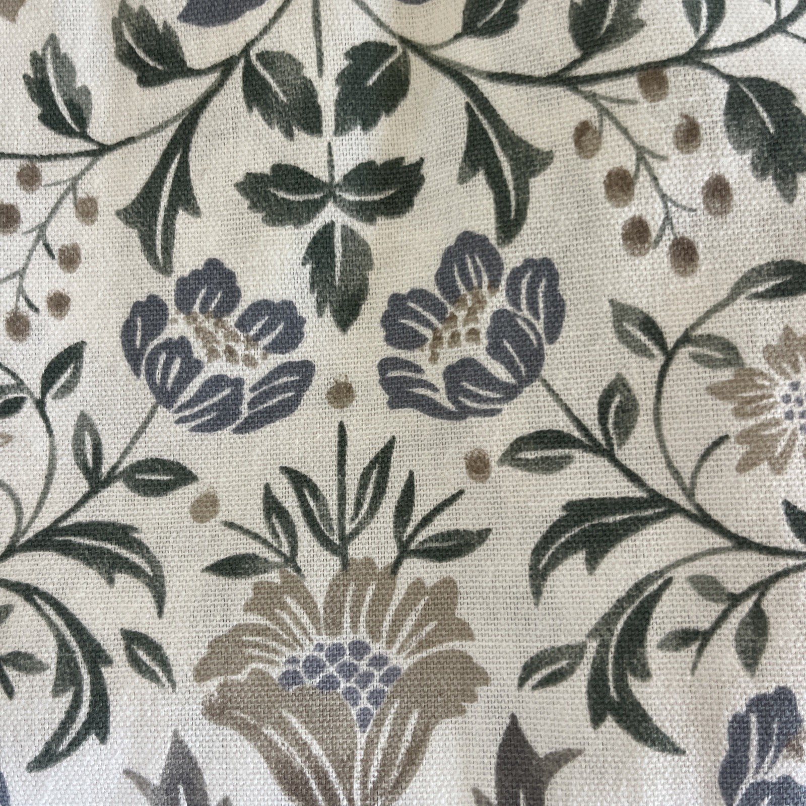 2 Nicole Miller Floral Jacobean Cotton Back Tab Window Panels – New – 50 x 96”