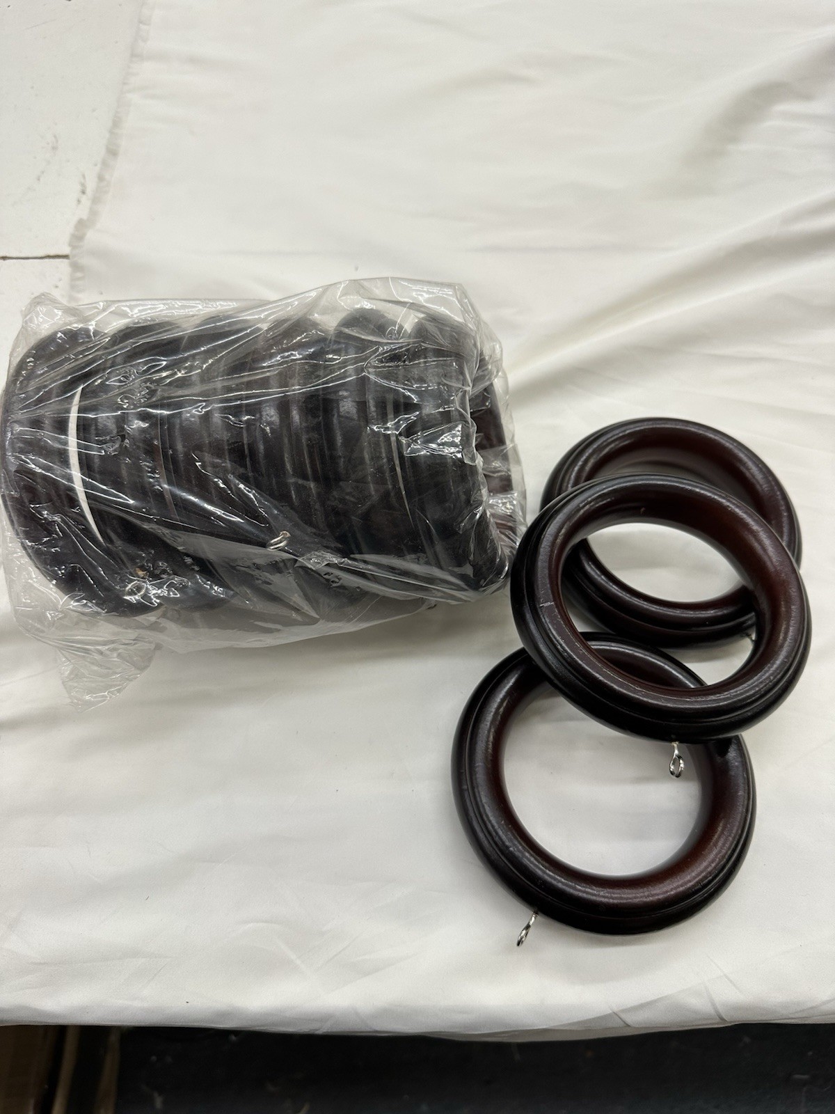 3 Inch Mahogany Rings For Wood Pole Window Drapes – Pack Of 10