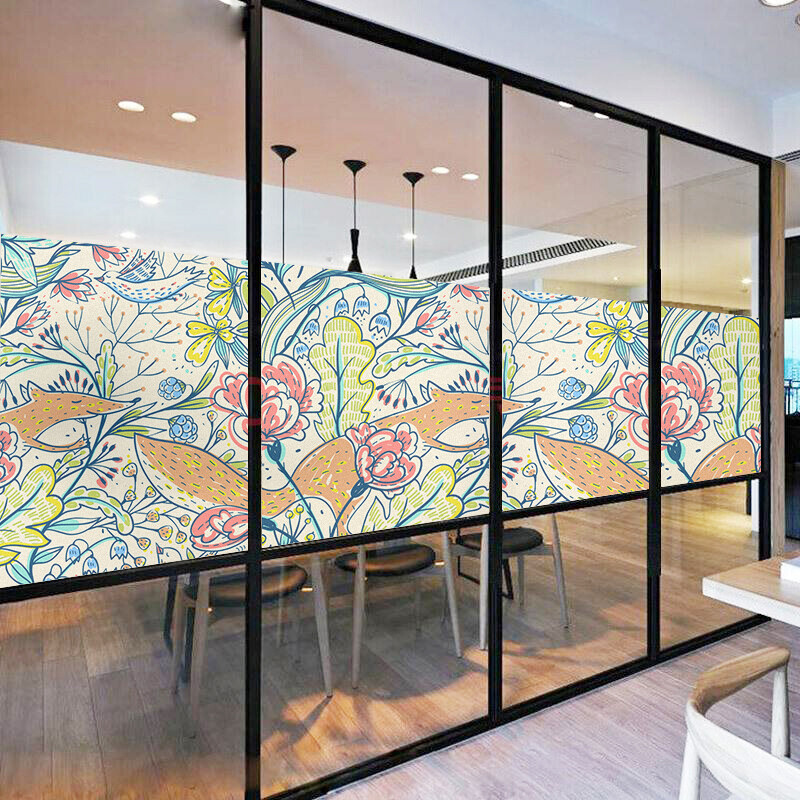 Window Flower Film Vinyl Stained Glass Window Sticker Protection Tint