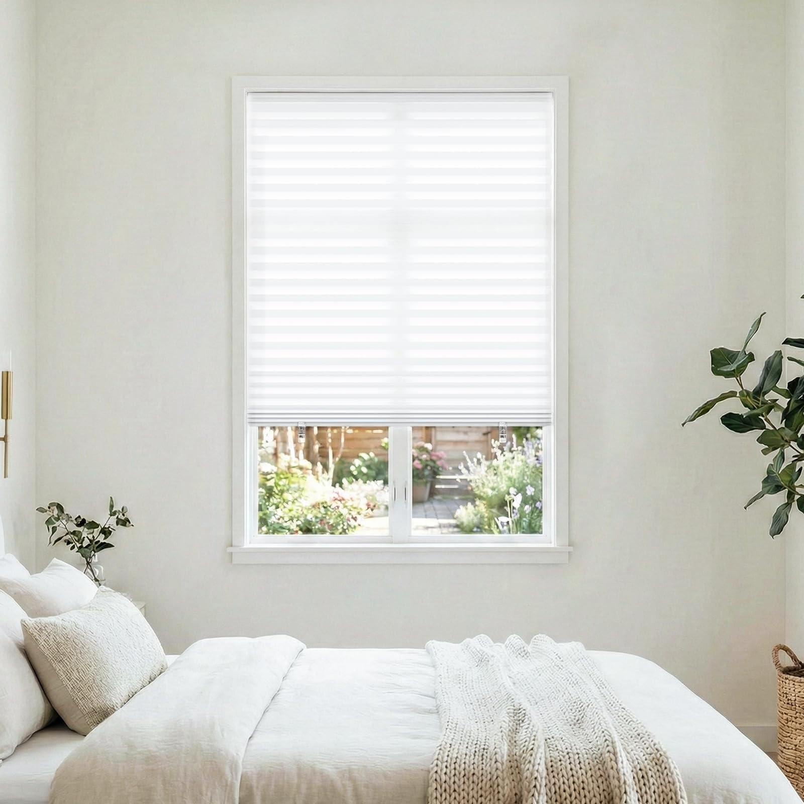 6 Pack Temporary Paper Blinds for Indoor Windows No Drill, 24″ W x 59″ H Ligh…