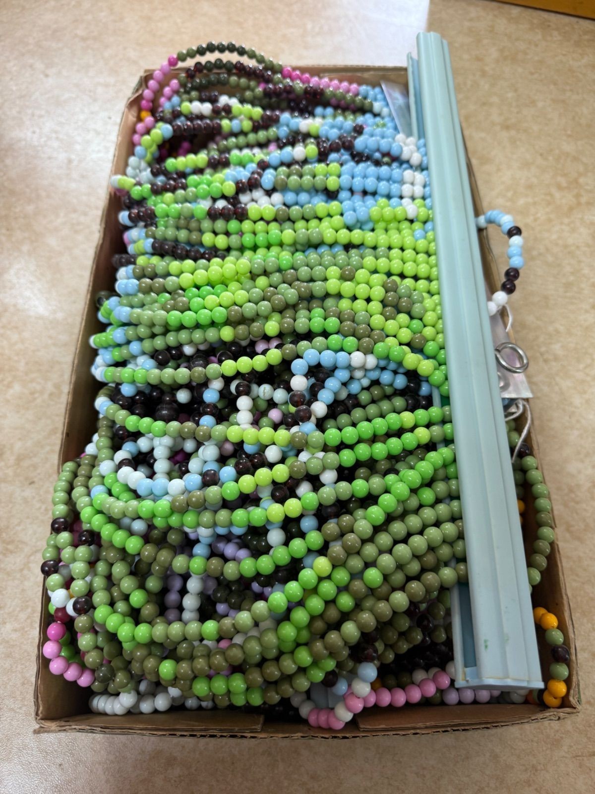 Vintage Showa Retro Plastic Bead Curtain Noren Lisianthus Flower Japan 85x120cm
