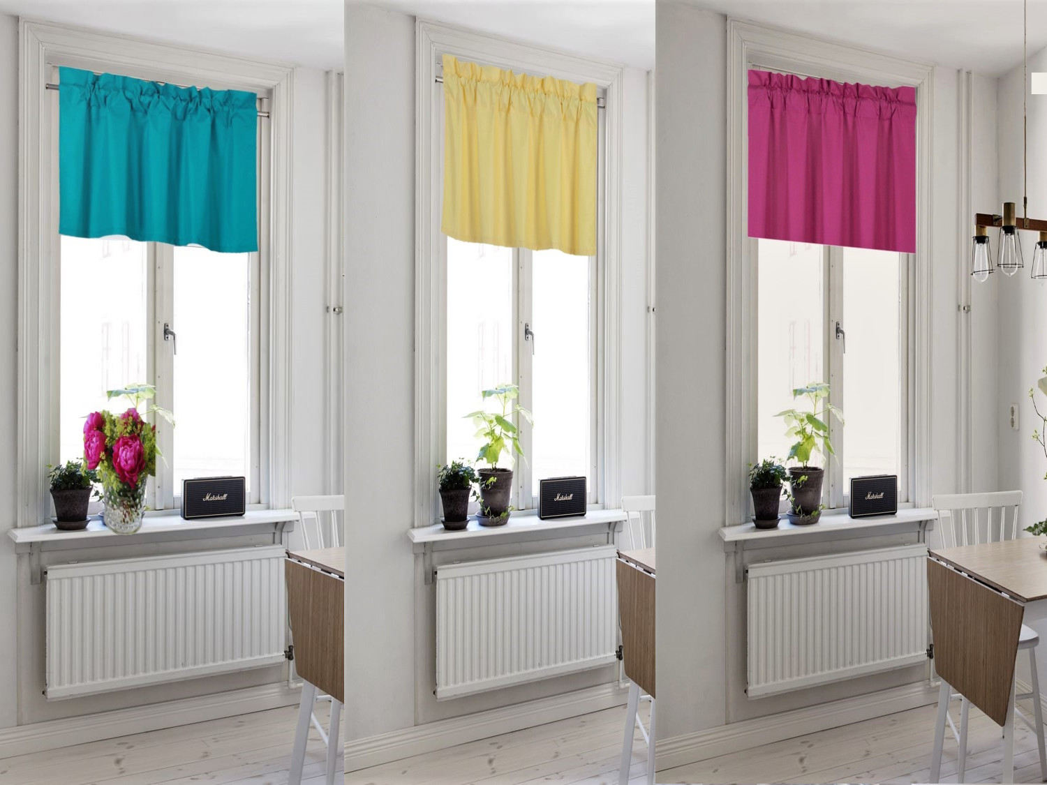 1 privacy straight rod pocket valance for short window lined opaque solid RS9