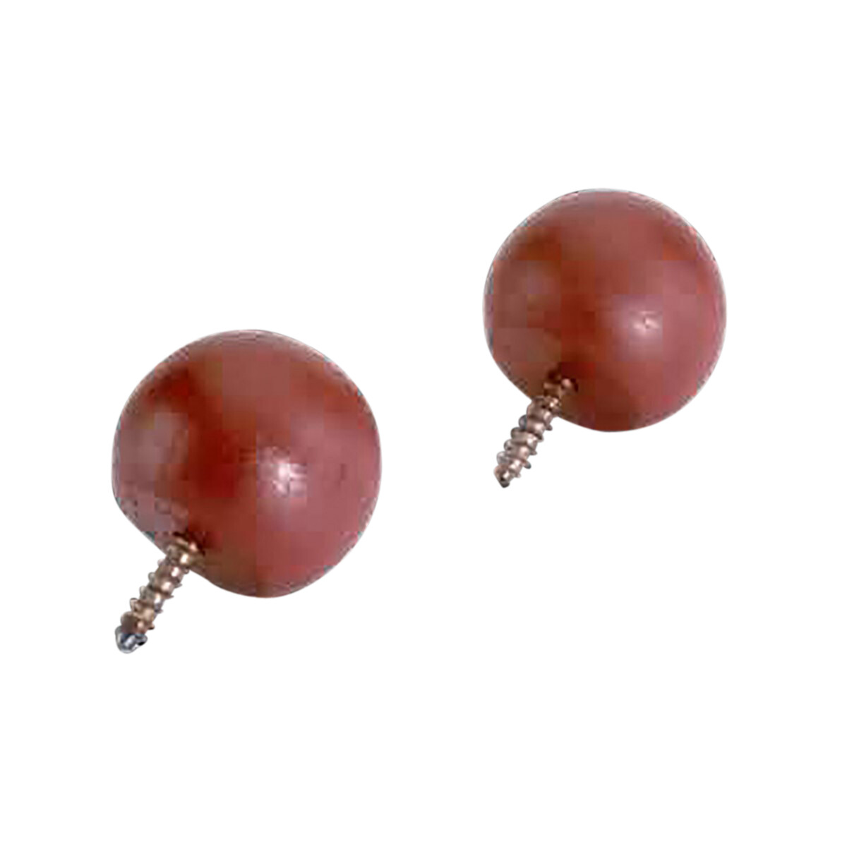 Pair of Red Curtain Rod Finials Raleigh Pine Ball 3/4″ Finials Renovators Supply