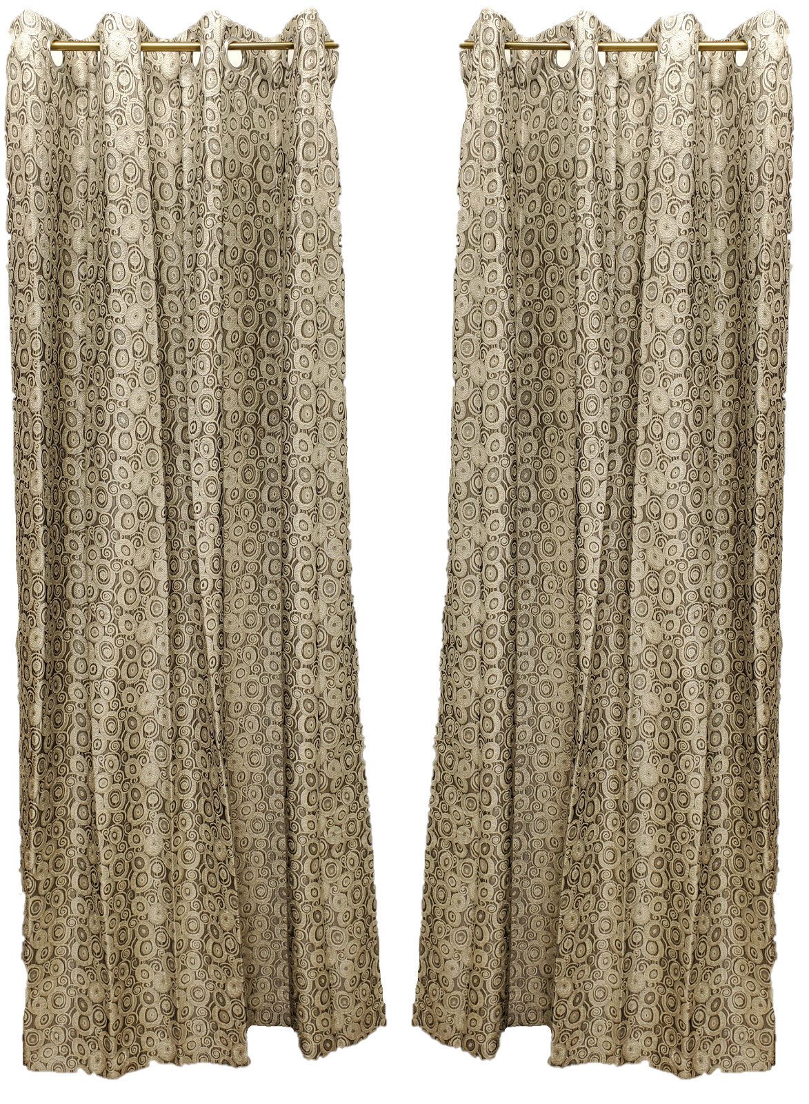 Corina Knitted Heavyweight Modern Jacquard Grommet Panel Pair 104”Wx84”L