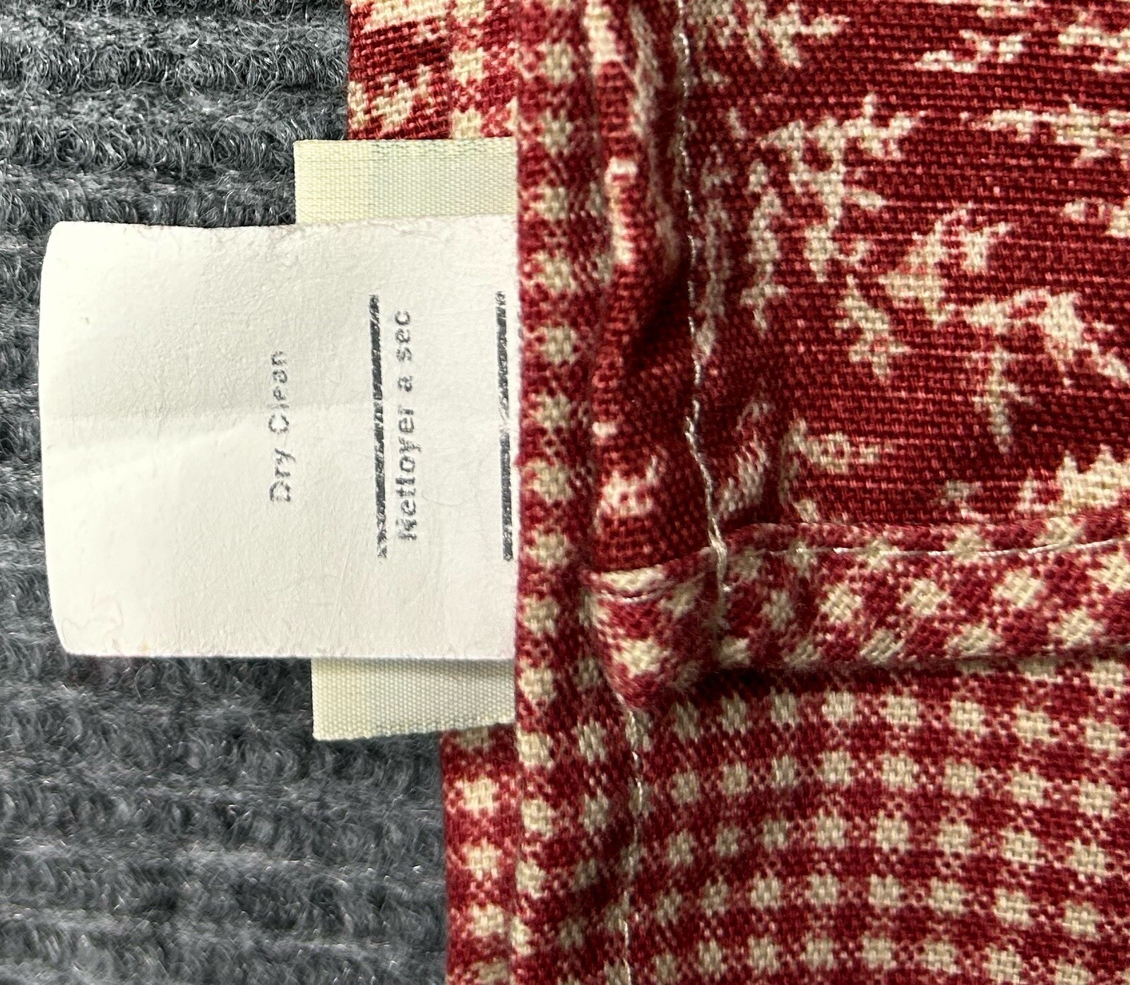 2 WAVERLY Fernwood Red Gingham Fern Toile Scalloped Valance Curtains 76 X 16