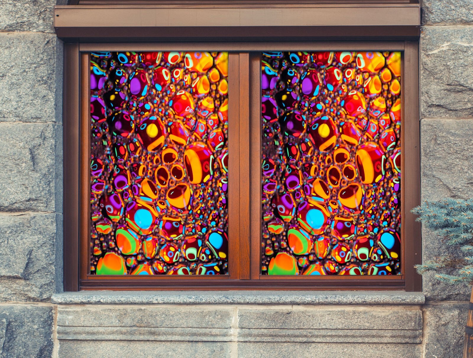 3D Pattern A492 Window Film Print Sticker Cling Stained Glass UV Sinsin