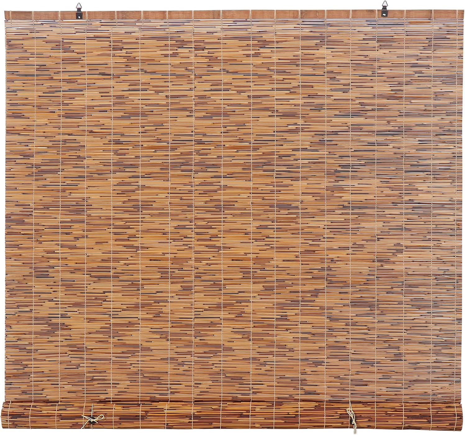 Light-Filtering Cord-Free Bamboo Reed Roll-Up Blind Shades