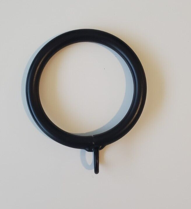 PACK OF 10 – 1-1/4″ BLACK IRON drapery curtain drape ring with eyelet – 1.25″