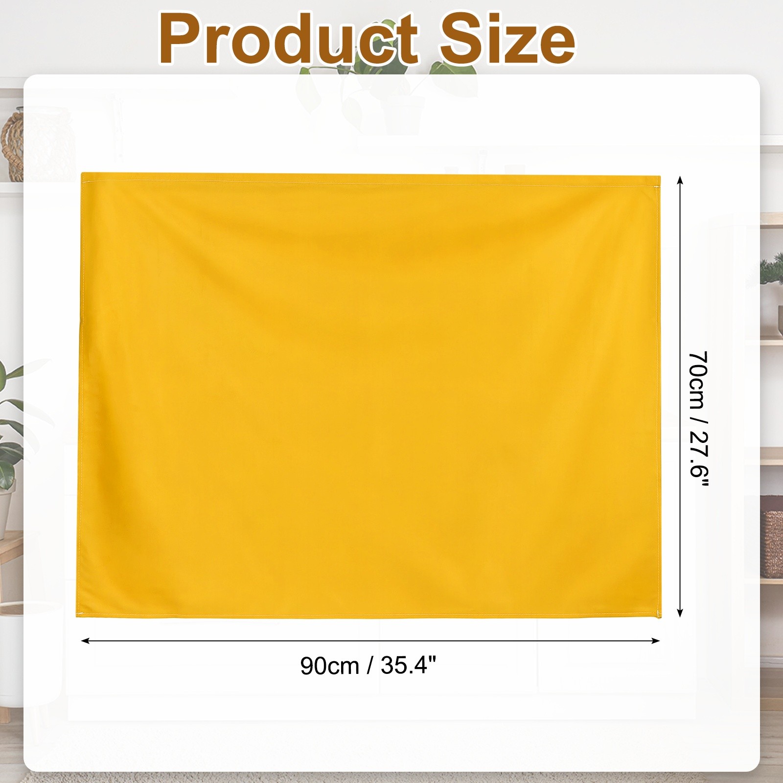 Cabinet Curtains, Dust Proof Kitchen Privacy Curtain (35.4″x27.6″, Yellow)