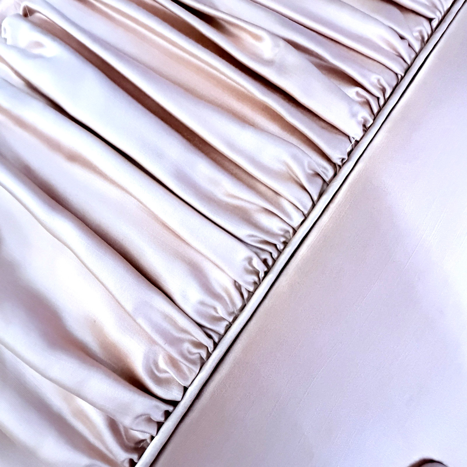 Window Cornice Satin & Silk with Matching Custom Peach Drapery 9 Pieces Total