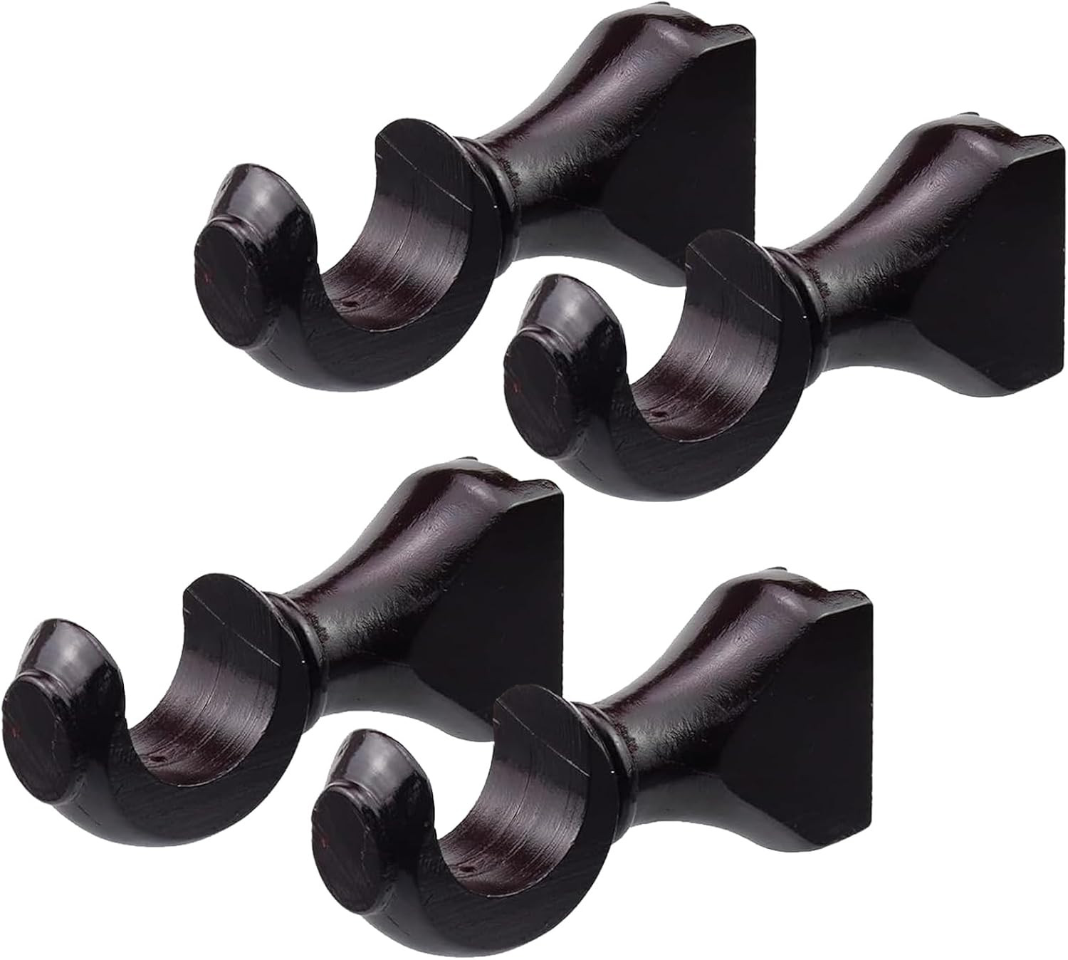 Retro Style Solid Wood Curtain Rod Bracket Window Drapery Rod Support Hanger Hoo