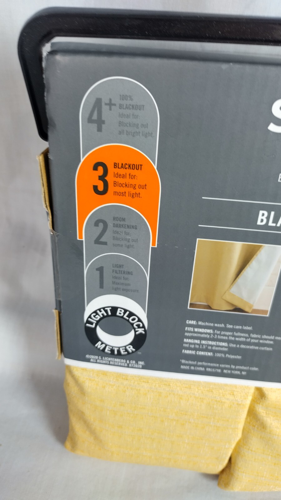 Sun Zero Arlo Textured BLACKOUT Sunflower Curtains Panel 2 pack 40” W x 63” L