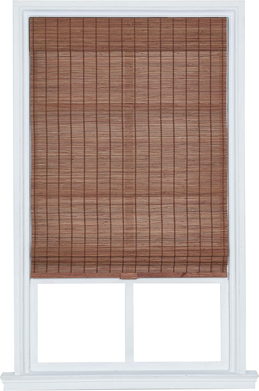 23 in. W x 72 in. L Home Basics Pecan Cordless Bamboo Roman Shade WS14022C-2372