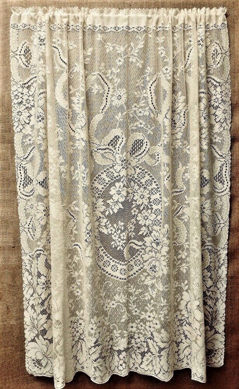 Ainsley Ivory Cotton Blend Lace Window Panel 61″ x 90″ Livingroom Bedroom