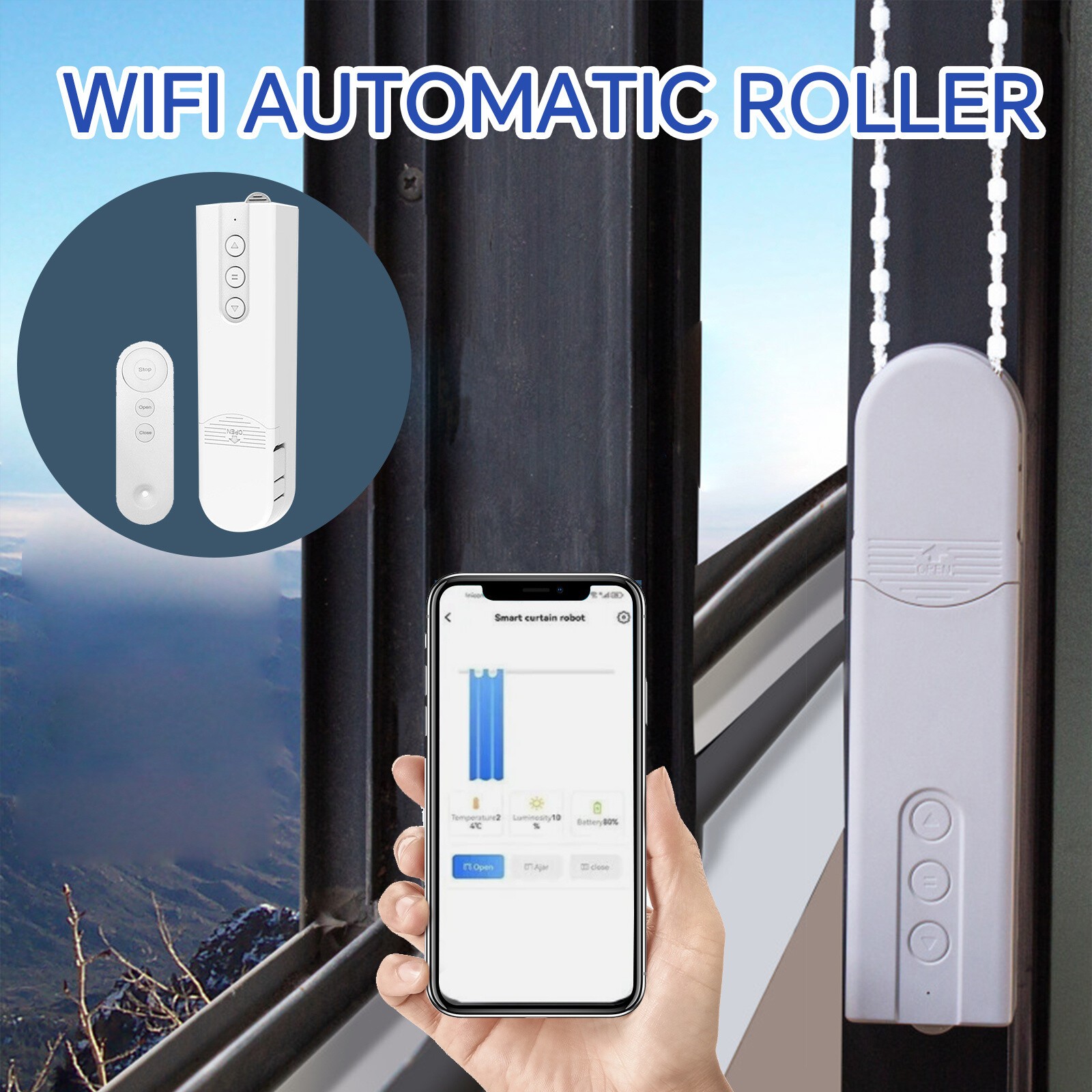 Smart Blind Motor Wifi Automatic Roller Shutter with App Control Bluetooth9E