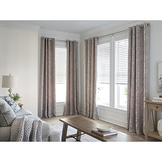 Linden Street Gwen Leaf Grommet Light Filtering Curtain Panel Gray 50 95