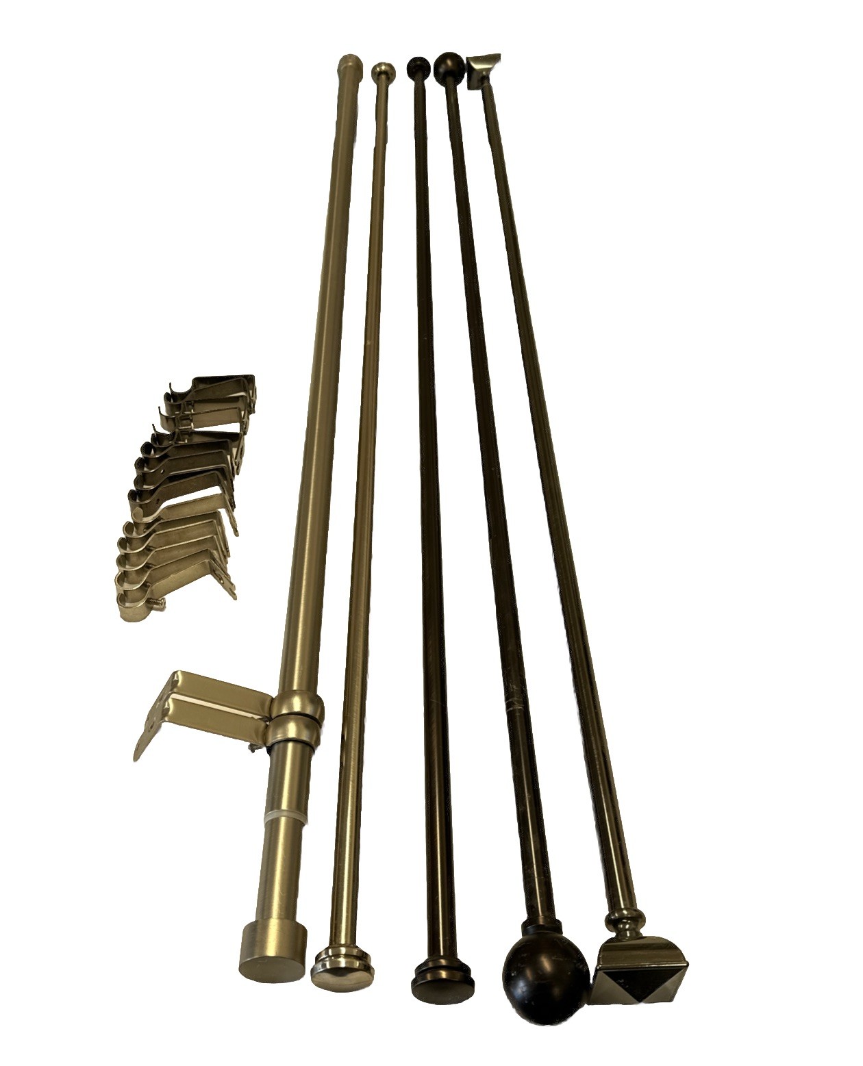 BUNDL 5 Assorted Window Curtain Rods With Hangers