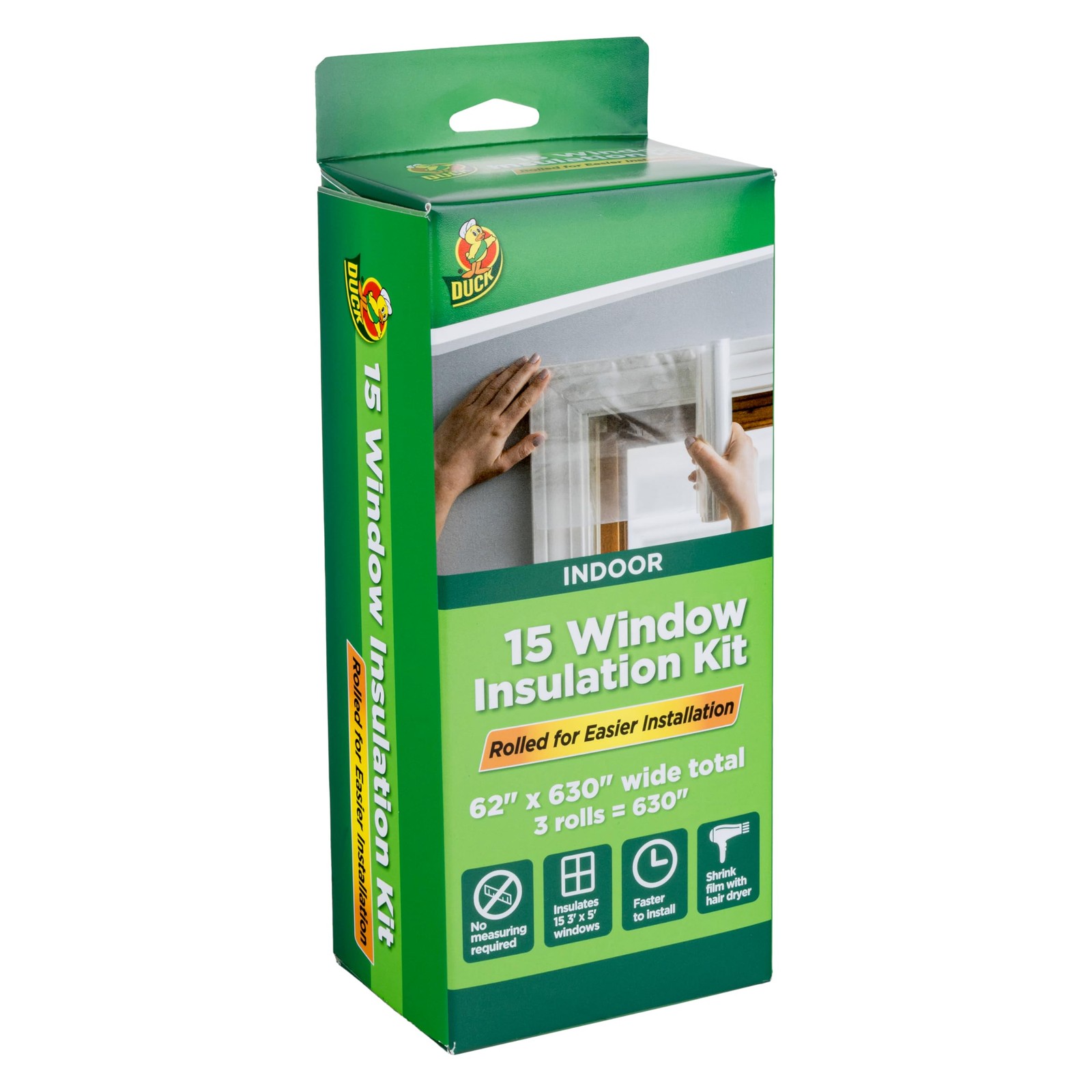 Duck Brand Window Insulation Kit 15 Windows Energy Saving Clear Film 3 Rolls