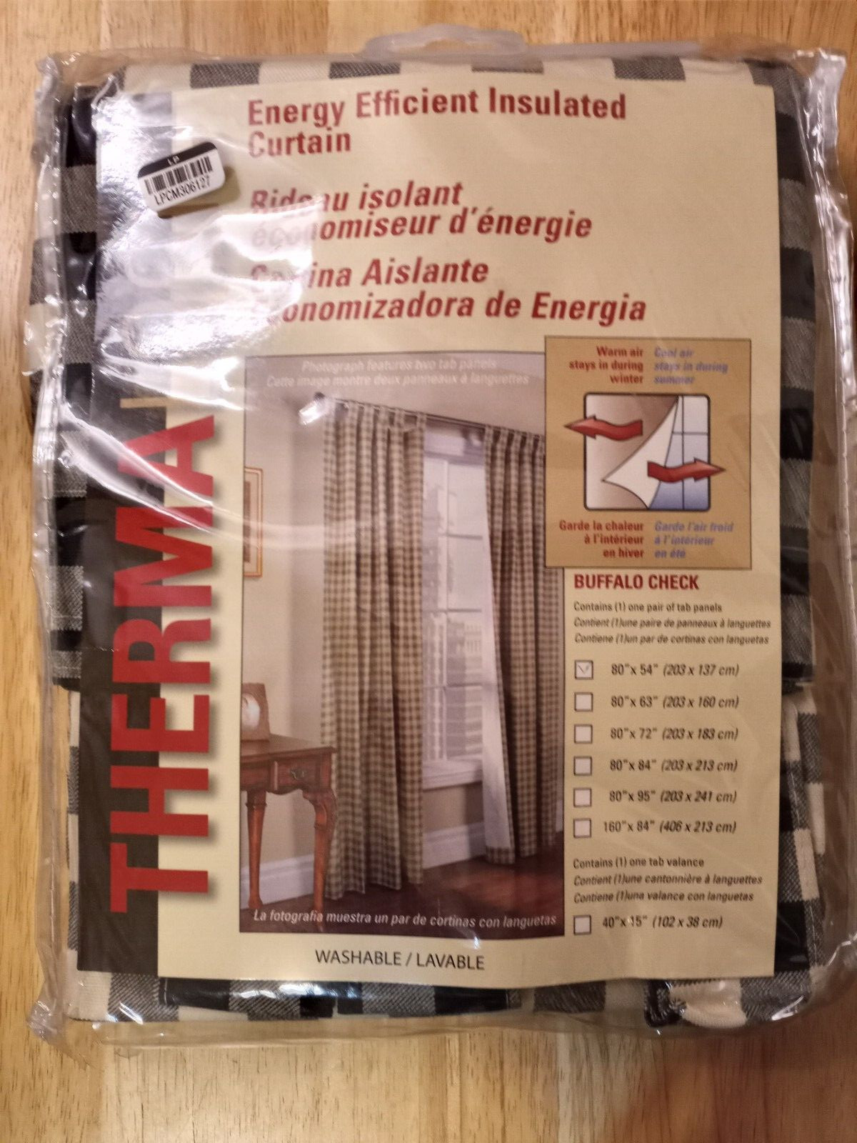 Thermalogic Energy Efficient Insulated Curtain Panel – 80×54″ – NIP
