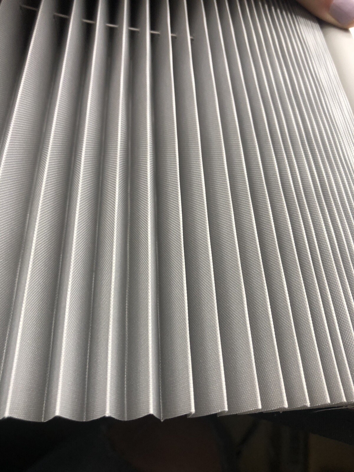 36-In x 48-In Gray Light Filtering Cordless Pleated Cellular shade. Shade Only