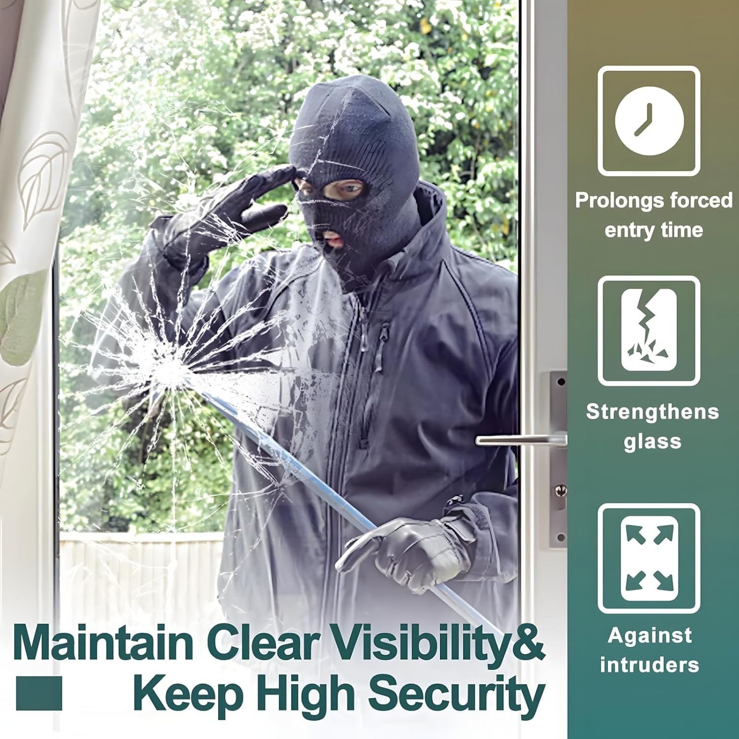 8 Mil Clear Security Window Film – Shatterproof Glass Cover