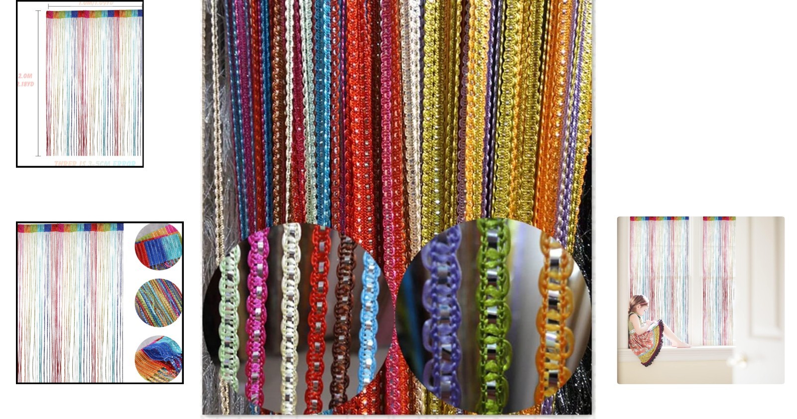 Multi Color Glitter String Curtain for Doors and Windows