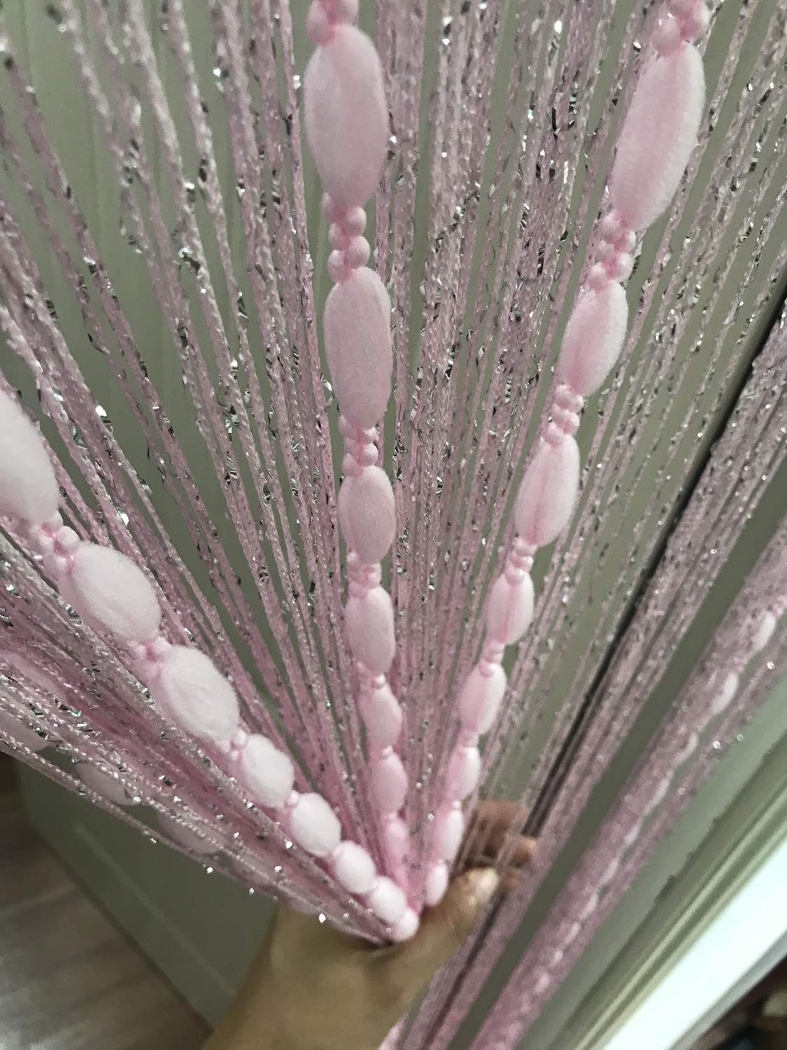 Eyotool Door String Curtain Flat 39.4″W x 78.7″L (Pack of 1), Pink-style2