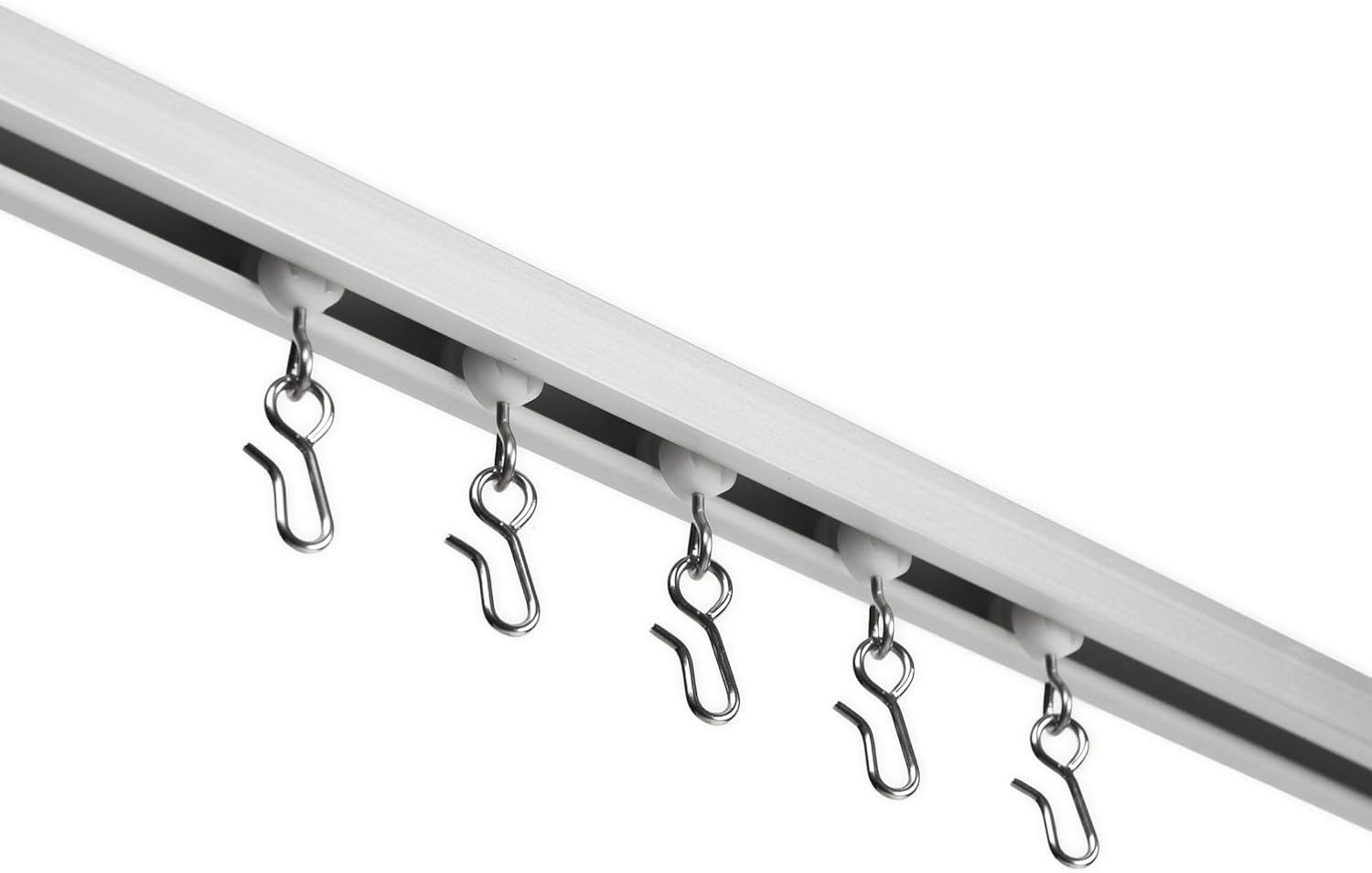 Ceiling Mounted Curtain Track – 8ft Anodized Silver – USA Made