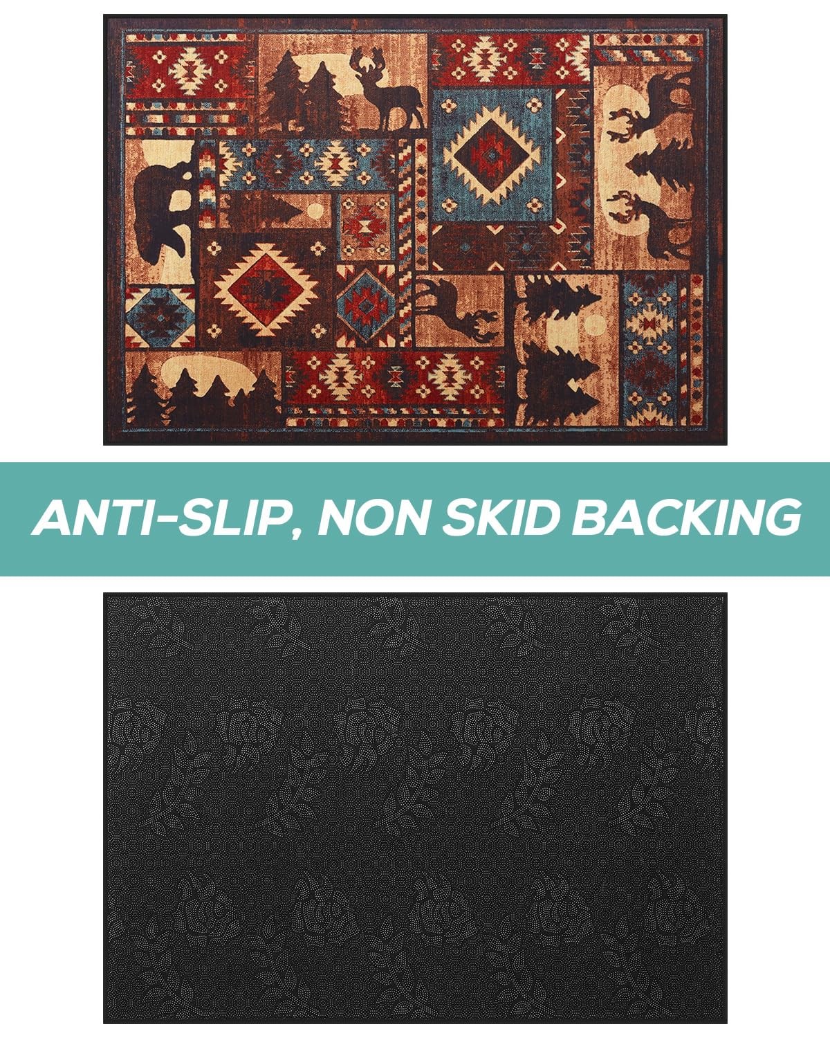 Fireplace Hearth Rug, 24 x 36in Soft Non Slip Protector Mat, Ultra-Thin Vinta…