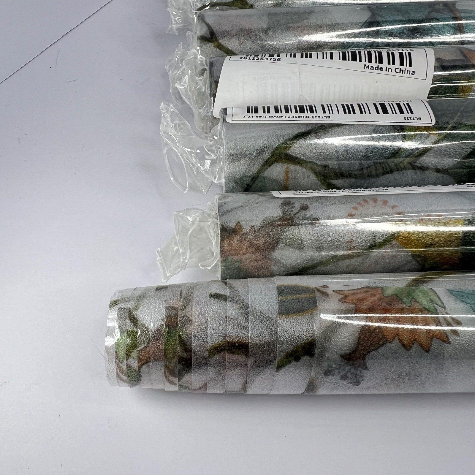 8 Rolls Floral Bird Static Cling Window Film Lemons Bluebirds Removable Reusable