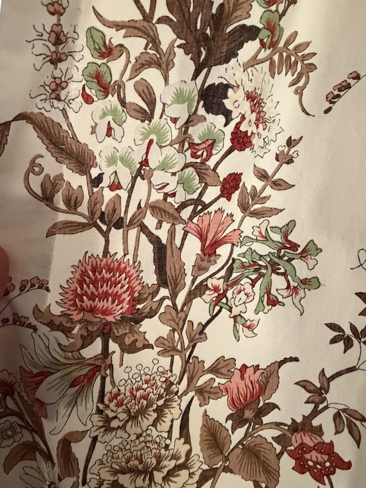 Pair of 2 Botanical Cottage Floral Pinch Pleat Curtain Panels-84”-Handmade